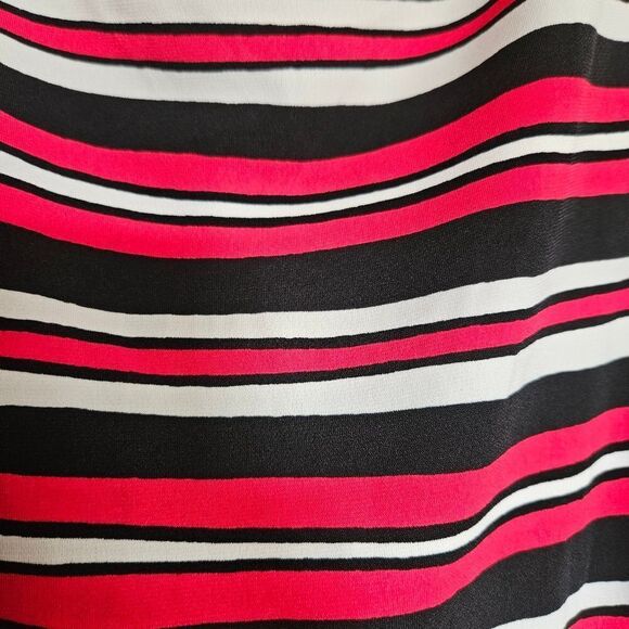 NWT Calvin Klein Size XL SLVLS Striped Blouse XL, White/Red/Black Career Layer - Picture 4 of 11